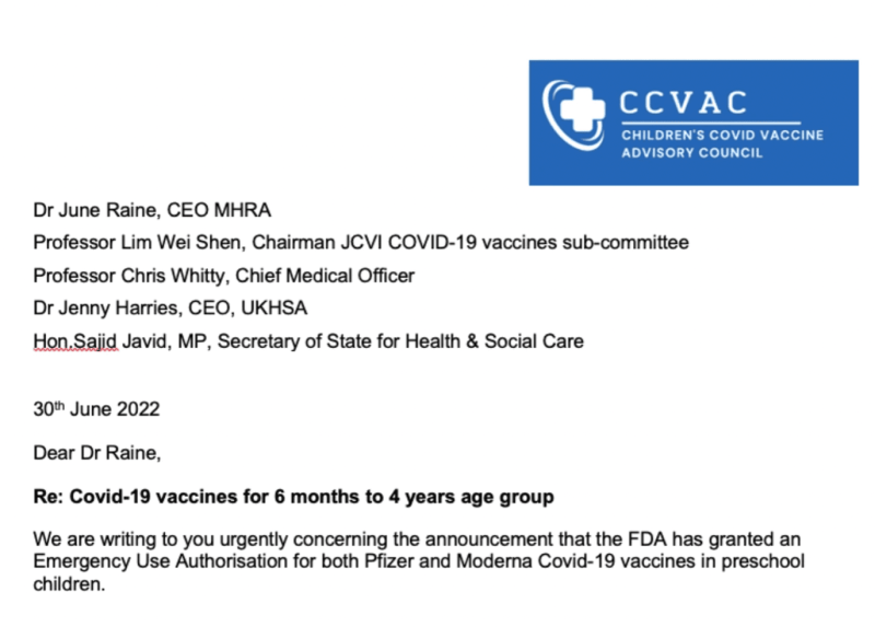 Letter to MHRA
